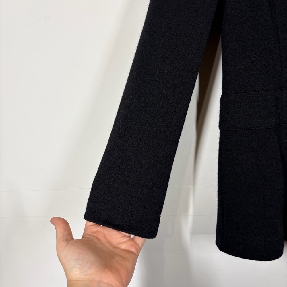 Escada 100% Wool Black Knit Sweater Blazer Size 34 or US 4 - Picture 5 of 8